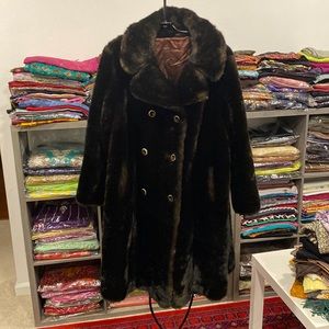 Brown faux fur coat